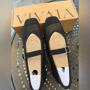 Vivaia Black Mesh Women's Flats